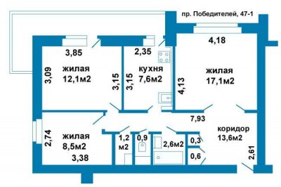 Победителей просп. 129, 1-но комн.кв. 2015 г.п., каркасный