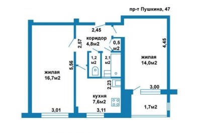 Купить однокомнатную квартиру, Минск, улица Якубова, 2 к1.