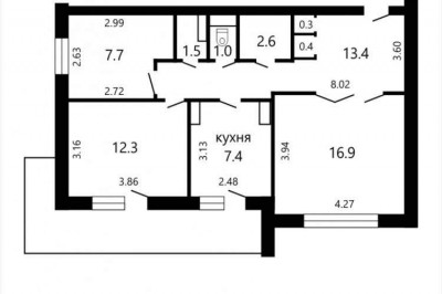 Продажа двухкомнатной квартиры в Минске, Гебелева ул., 6