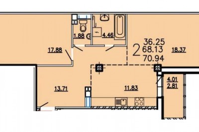 Продажа 2-комнатной квартиры в Минске, ул. Восточная, д. 125