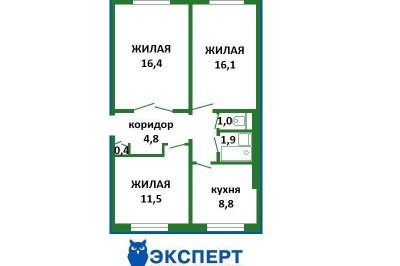 Купить 3-комнатную квартиру в Минске, ул. Павловского, д. 42
