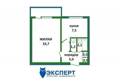 1 комнатная квартира 35м. рядом с м. Пушкинская