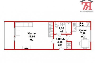 Купить однокомнатную квартиру, Беларусь, Минск, Бельского ул., 17.