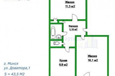 Продажа 1 комнатной квартиры, г. Минск, ул. Жудро, дом 32 (р-н Пушкина-Глебки-Притыцкого-Ольшевского-Кальварийская). Цена 98&nbs